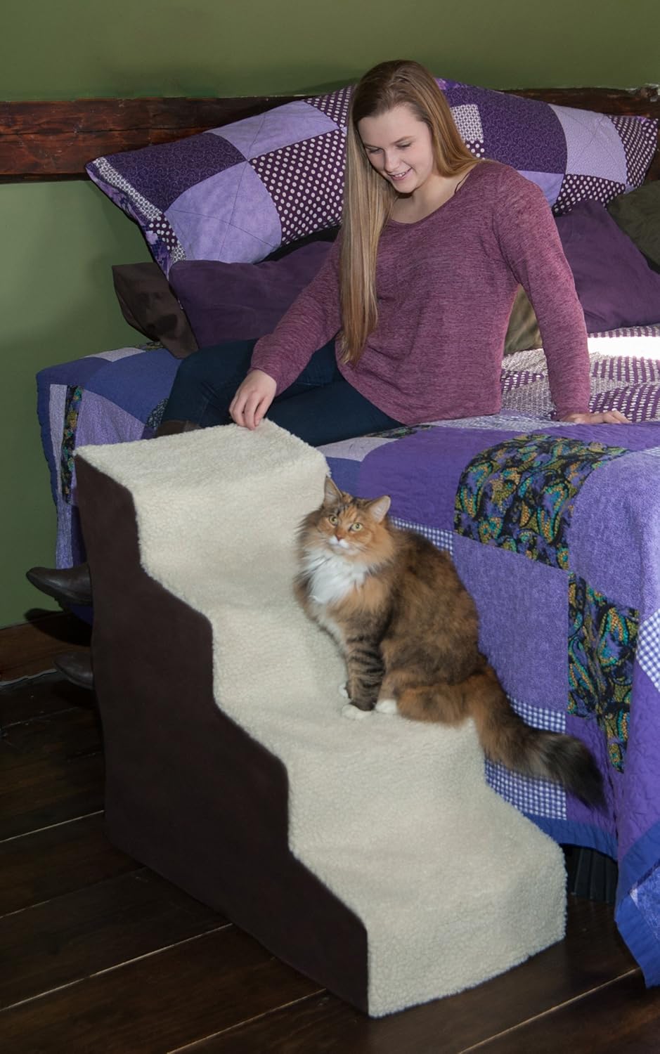 Pet Gear Easy Step Deluxe Soft Step, Cat/Dog Stairs, Sturdy, Lightweight/Portable, Machine Washable Cover, Step IV Deluxe : Pet Supplies