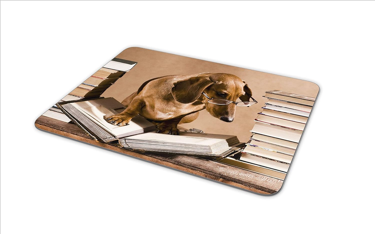 Destination Vinyl Ltd Dachshund Book Worm Mouse Mat Pad - Sausage Dog Puppy Funny Computer #15224, Multicolor, 23.5cm x 19.6cm x 5mm - Image 5