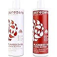 Purezero Flaxseed Oil & Shea Butter Shampoo and Conditioner Set - Curl Care - For Curly Hair Detangle & Defrizz - Zero Sulfates/Parabens/Dyes -100% Vegan & Cruelty Free - Great For Color Treated Hair