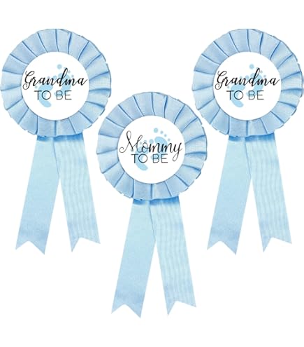 thumbnail image 2 of Daddy To Be & Mom To Be Badge Pins - Royal Blue Baby Shower Gender Reveal Party Buttons 2 of 14