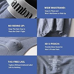 BAMBOO COOL Men's Underwear Boxer Briefs Soft