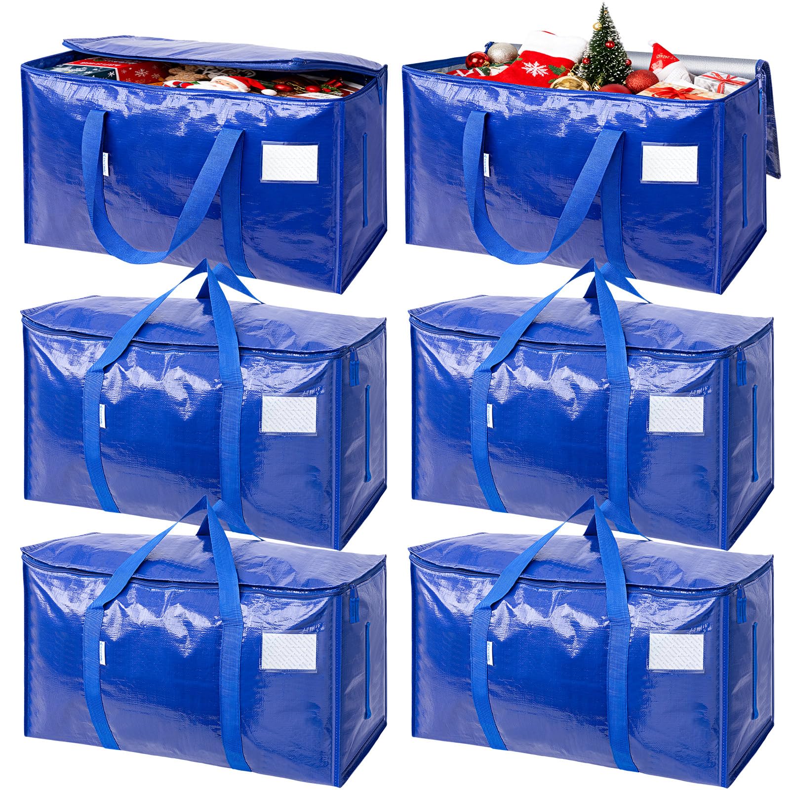 Photo 1 of ***ONLY FOUR***
TICONN 6 Pack Extra Large Moving Bags Heavy Duty with Zippers & Carrying Handles, Durable Storage Bags Moving Boxes for Closet Organizers and Storage (6 Pack, Blue)