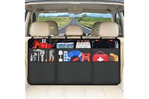 Orionstar Car Trunk Organizer, Large Back Seat Organizer With 7 Pockets, Waterproof Material, Hanging Trunk Organizer With Adjustable Straps, Automotive Interior Accessories for Auto SUV Vehicle