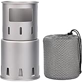Lixada Camping Stove Titanium Wood Burning Stove Folding Wood Stove Lightweight Camp Stove for Outdoor Trekking Hiking Backpa