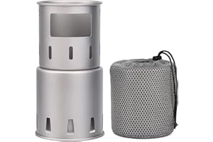 Lixada Camping Stove Titanium Wood Burning Stove Folding Wood Stove Lightweight Camp Stove for Outdoor Trekking Hiking Backpa