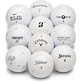 Afford-A-Ball Golf | 50 Pack | Recycled White Golf Balls Mix | 3A Used Assorted Ball Brands in Good Condition | for Men and Women | Reused for Practice Or Play