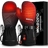 Heated Mittens Gloves for Women Men 7.4V 22.2WH Electric Rechargeable Waterproof Ski Gloves for Winter Work Skiing Snowboarding Hiking Fishing Camping