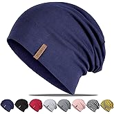 Slouchy Beanie for Women Cotton Beanies Hats Men Lightweight Soft Chemo Headwear Warm Skull Cap for All Seasons