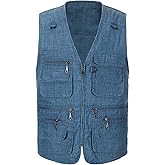 Mens Outdoor Fishing Vest Safari Travel Photography Vests Jacket Multi Pocket