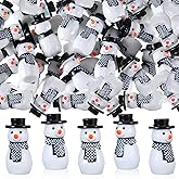 RoundFunny 50 Pcs Winter Miniature Snowman Mini Winter Figurines Resin Snowman Ornaments for Crafts Micro Landscape Ornament Xmas Figurines for Holiday DIY Decor Party Favors