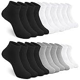 YSense 10 Pairs Womens Ankle Socks, Cotton Crew Gym Athletic Running Quarter Socks Women Men