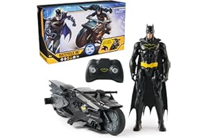 DC Comics, Batman Stealth Remote Control Batcycle with 12" Batman Action Figure, Super Hero Kids Toys for Boys and Girls Ages 4 & Up