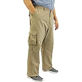 ROCXL Big & Tall Men's Cotton Cargo Pants with Expandable Waist