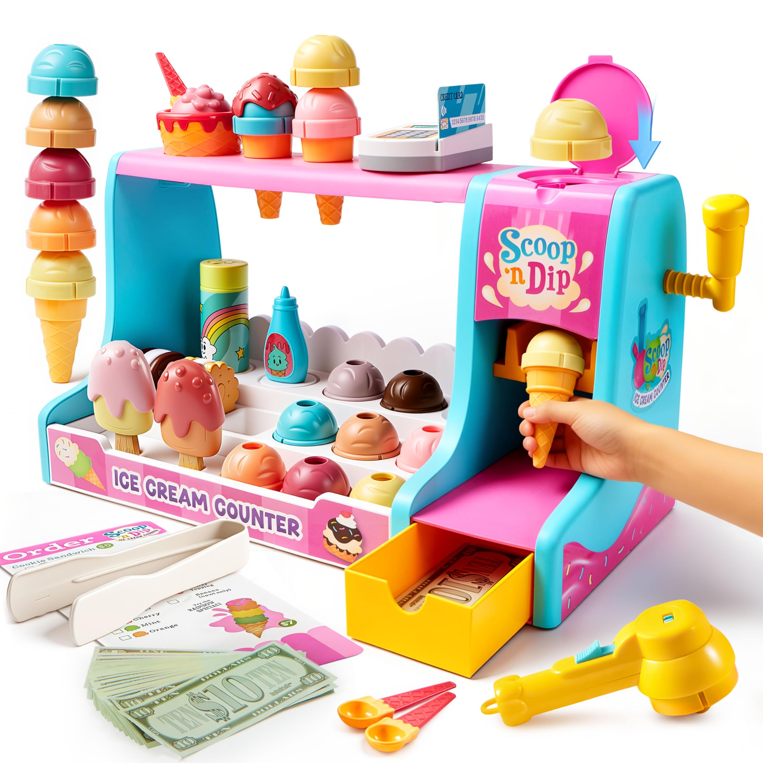 Photo 1 of JOVA lalalark Ice Cream Maker Toy for Kids, Play Ice Cream Set and Ice Cream Scoop Toy, Pretend Ice Cream Shop, Color Changing Play Food for Kitchen, Birthday Gift for Girl Boy Toddler 3 4 5+ Year Old