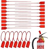 500 Pcs Plastic Tamper Seals Zip Ties for Fire Extinguishers Blank Security Tags Disposable Self-Locking Signage Trailer Truck Seal Tie,Anti-Tamper Disposable Plastic Seals 250mm Length (Red)