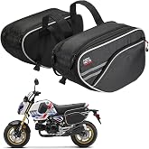 KEMIMOTO Expandable Motorcycle Saddlebags Bag 24-30L (15L*2) for Mini bike | with Rain Cover, Fit for Sport Bike Scooter Dual Sport ADV160 Ruckus Grom Z125 Ninja 400/500 GSX-R600 YZF-R6 Side Bags