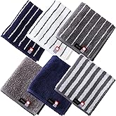 imaa Japanese Imabari Towel Set – 6 Pack 9.8"x9.8" Mini Face Towels, 100% Cotton, Made in Japan – Soft, Absorbent, for Travel, Baby, Gym Assortment D (6 Pack)