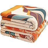 VANJOROY Boho Throw Blanket, 100% Organic Cotton Breathable Soft Lightweight All Season Rustic Bed Throw - Floral Bird Farmhouse Decor Blanket for Sofa Couch Chair Quilt and Gift. 60" x 80"
