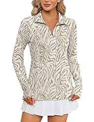 LOMON Womens Workout Tops Long Sleeve 1/4 Zip Uv