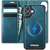 Kowauri Case for iPhone 17, PU Leather Wallet Flip Case with Card Holder RFID Blocking, Magnetic Detachable Shockproof Phone Cover Wireless Charging Compatible for iPhone 17 (6.3 inch), Teal