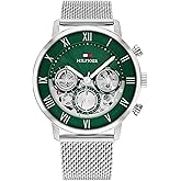 Tommy Hilfiger Men's Multifunction Quartz Watch – Classic Roman Numerals, Open-Heart Dial, Modern Dress Watch, Gift for Him