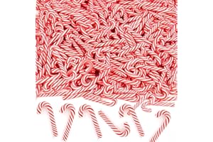 KINYFY 80 Pcs Mini Christmas Candy Canes for Crafts, 1.18 Inch Plastic Christmas Cane Miniatures, Fake Candy Canes Decorations for DIY Xmas Tree, Gifts, Cake