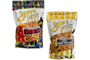 CIRCLE OF DRINK Zapp's Pretzel Stix - Variety Pack - Voodoo Spice - Jazzy Honey Mustard - Super Delicious and Tasty - 2 PACK