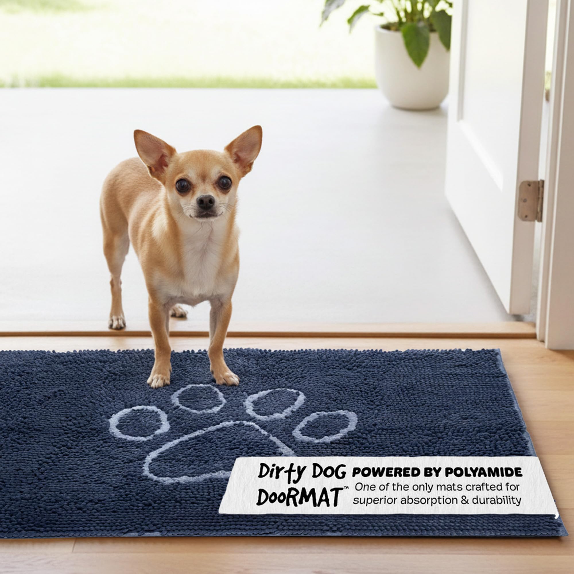 Dog Gone Smart Dirty Dog Microfiber Doormat, Super Absorbent, Machine Washable with Non-Slip Backing, Small, Misty Grey