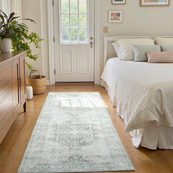 CHUNSEMEIJU 2X6 AREA RUG,BOHO VINTAGE ORIENTAL WASHABLE RUGS,COLLAPSIBLE AREA RUG FOR BEDROOM, ENTRYWAY, KITCHEN, BATHROOM