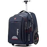 WMHYLYH Waterproof Rolling Backpack for Women and Men, Laptop Backpack with Wheels for Adults, Carry on Backpack with Large Wheels for Travel and Business Commuter (Blue, 22inch)