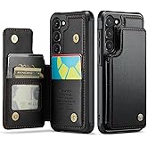 Vinich for Samsung Galaxy S23 Wallet Case with Card Holder, RFID Blocking Credit Slots Kickstand Shockproof Phone Cover Fit for Galaxy S23 6.1" Black