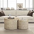 Amazon.com: Giofanzo Nesting Coffee Table (Set of 2), Rustic Round ...