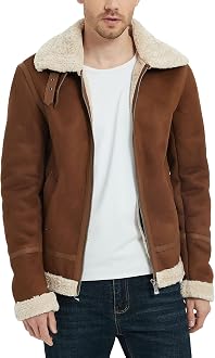 Bellivera Men's Faux Suede Fur Coat 