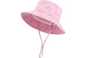 SEA ZAELA Baby Sun Hat Toddler Bucket Hats Summer Sun Protective Kids Beach Hats Wide Brim Outdoor Camping Hat for Boys Girls