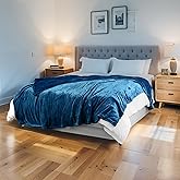 ONDAN Electric Heated Blanket 62"x84" Twin Size Flannel Heated Blanket, Cozy & Warm for All Night, 5 Heat Settings & 10 Hours Auto Off, Machine Washable, Teal Blue