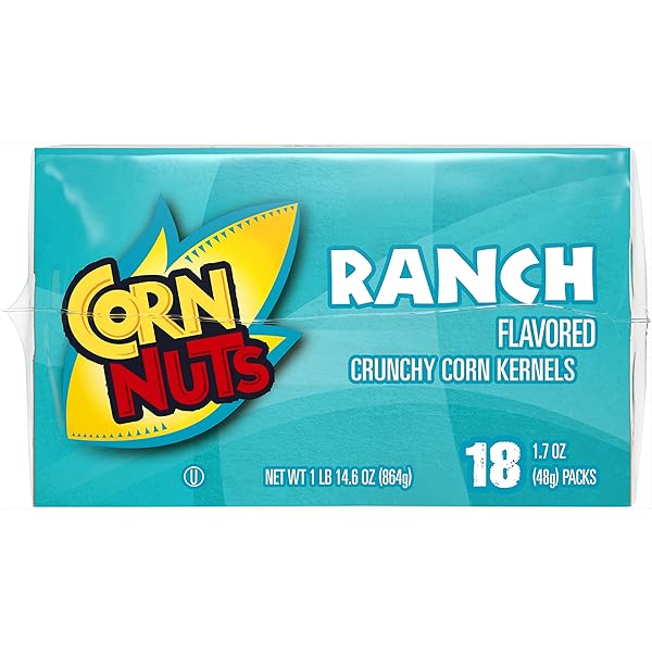 CORN NUTS RANCH FLAVORED CORN KERNELS, CRUNCHY CORN SNACKS, SNACK BOX, VARIETY PACKS FOR ADULTS, 1.7 OZ. (PACK OF 18)