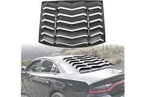 LE-JX Matte Black Rear Window Louver Cover, Lambo Style Custom Fit All Weather ABS Compatible with 2011-2023 Dodge Charger SXT/GT/RT/RT Scat Pack/Scat Pack Widebody/SRT Hellcat Widebody