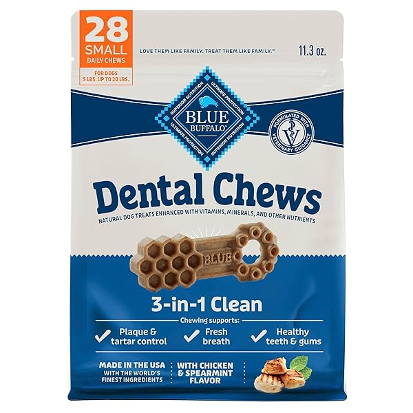 BLUE BUFFALO DENTAL CHEWS SMALL NATURAL DOG TREATS,...