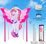 JOYIN 43.3'' Giant Unicorn Kite with 80 m String Easy Fly Kids Adults view 7