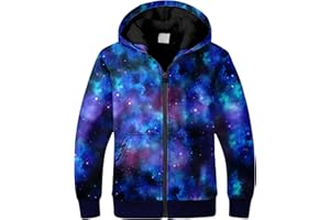 JACKETOWN Boys Zip Up Hoodies Kids Fleece Jacket Long Sleeve Sherpa Lined Sweatshirt Warm Winter Coats Outwear 6-15 Years