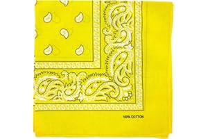 MDSTYLE 100% Cotton Bandana for Men & Women 22" x 22" Paisley Pattern Handkerchief Headband Scarf