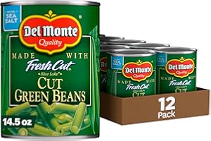 DEL MONTE FRESH CUT BLUE LAKE Cut Green Beans Canned Vegetables,14.5 Ounce (Pack of 12)