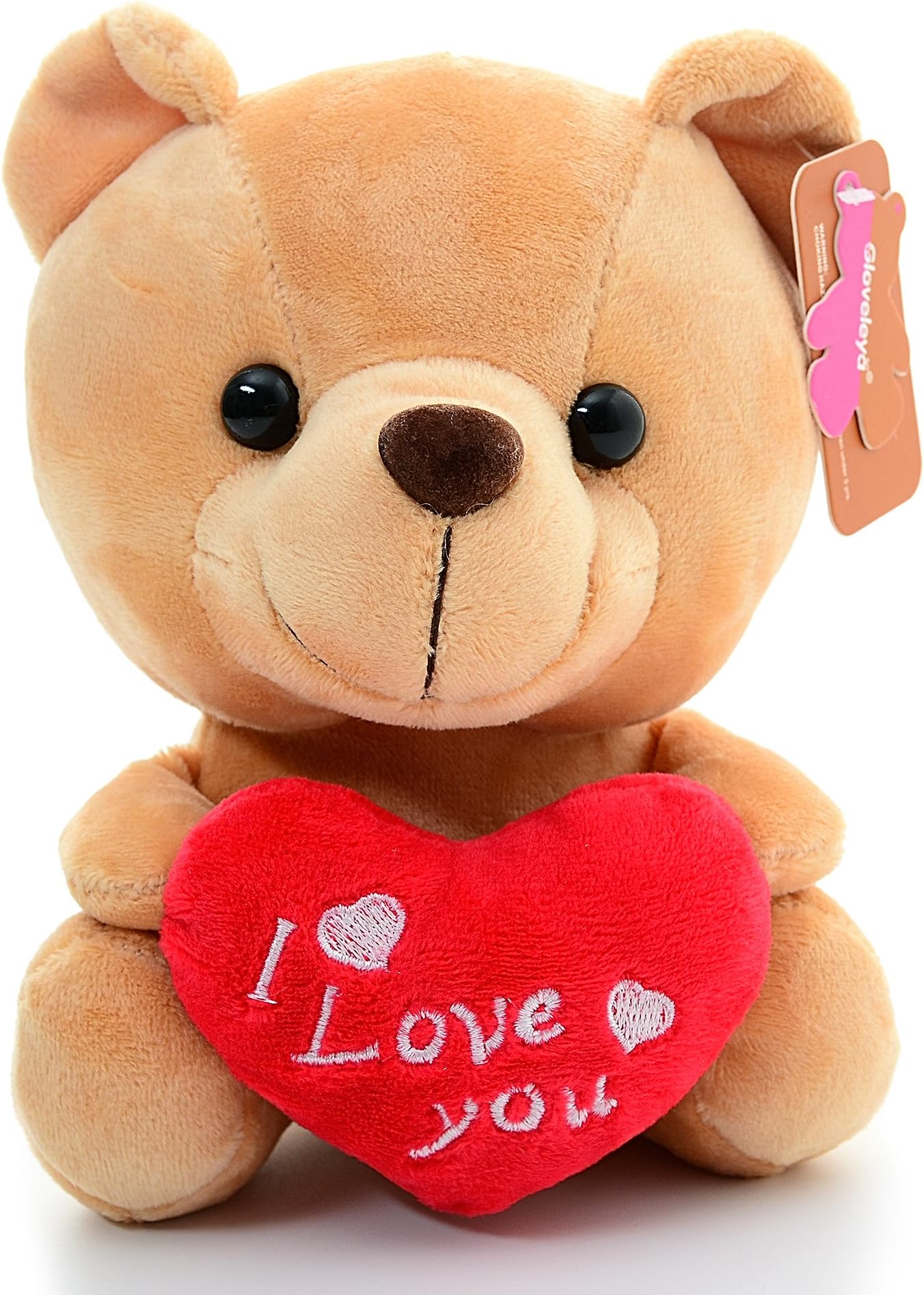 Gloveleya Plush Teddy Bear With Heart "I LOVE YOU'' Lover's Gifts 6" (Brown)