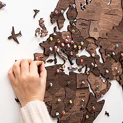 ENJOY THE WOOD 3D Wood World Map Wall Art Large