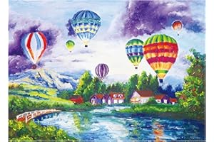 SiTimmGer Jigsaw Puzzles 1000 Pieces for Adults Hot Air Balloon Colorful Oil Painting Challenging Puzzle Toys Gift for Home Decor 19.7" x 27.6"