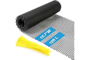 Heavy Duty Rigid Plastic Wire Mesh Fence Roll by SlopHaul - 15.7" x 10ft, Black - Reusable, Easy Cut, Sturdy Chicken Wire, Garden Divider Net, Pet Run - The All-in-One Fence and Netting Solution