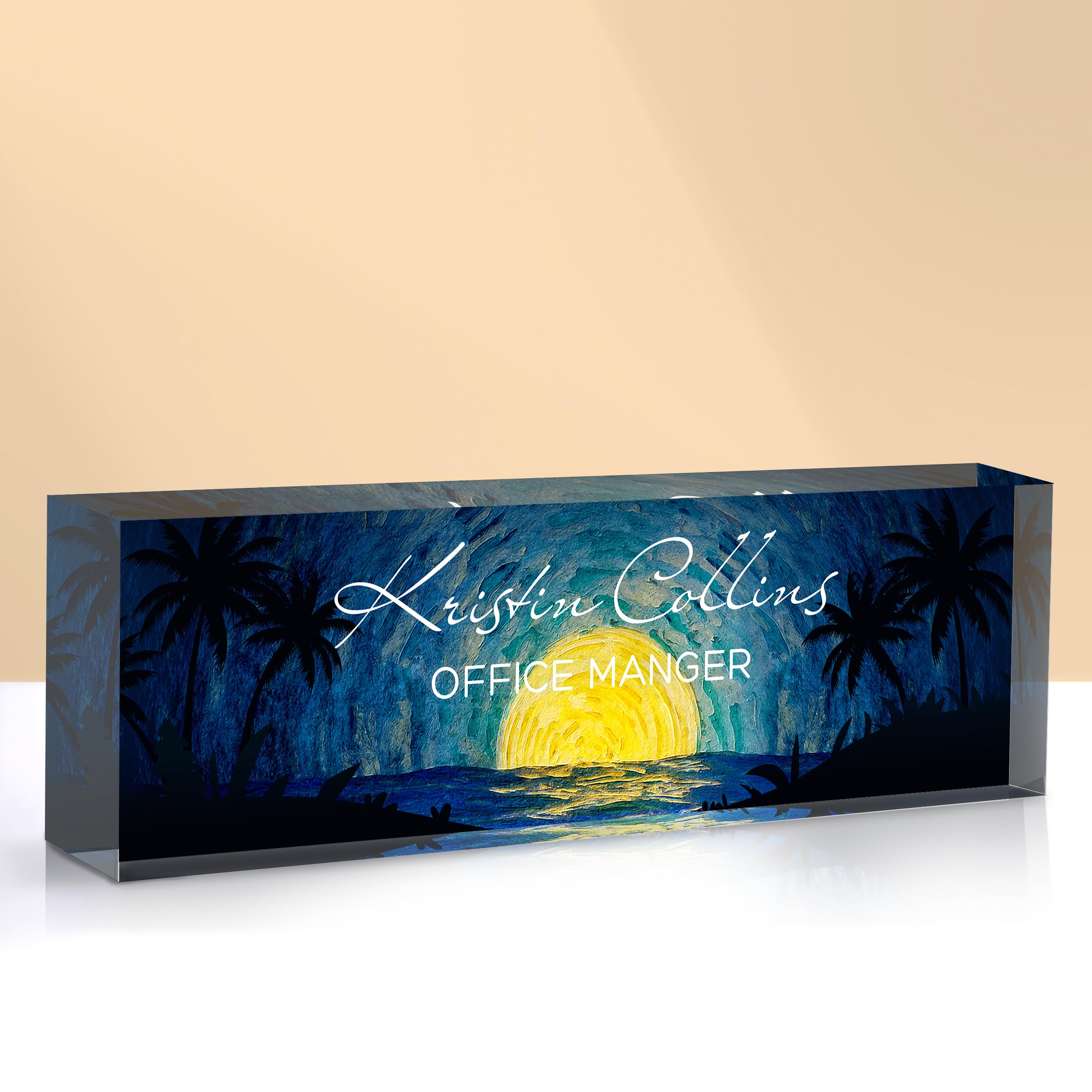 Custom Name Plate for Desk, Acrylic Office Decor