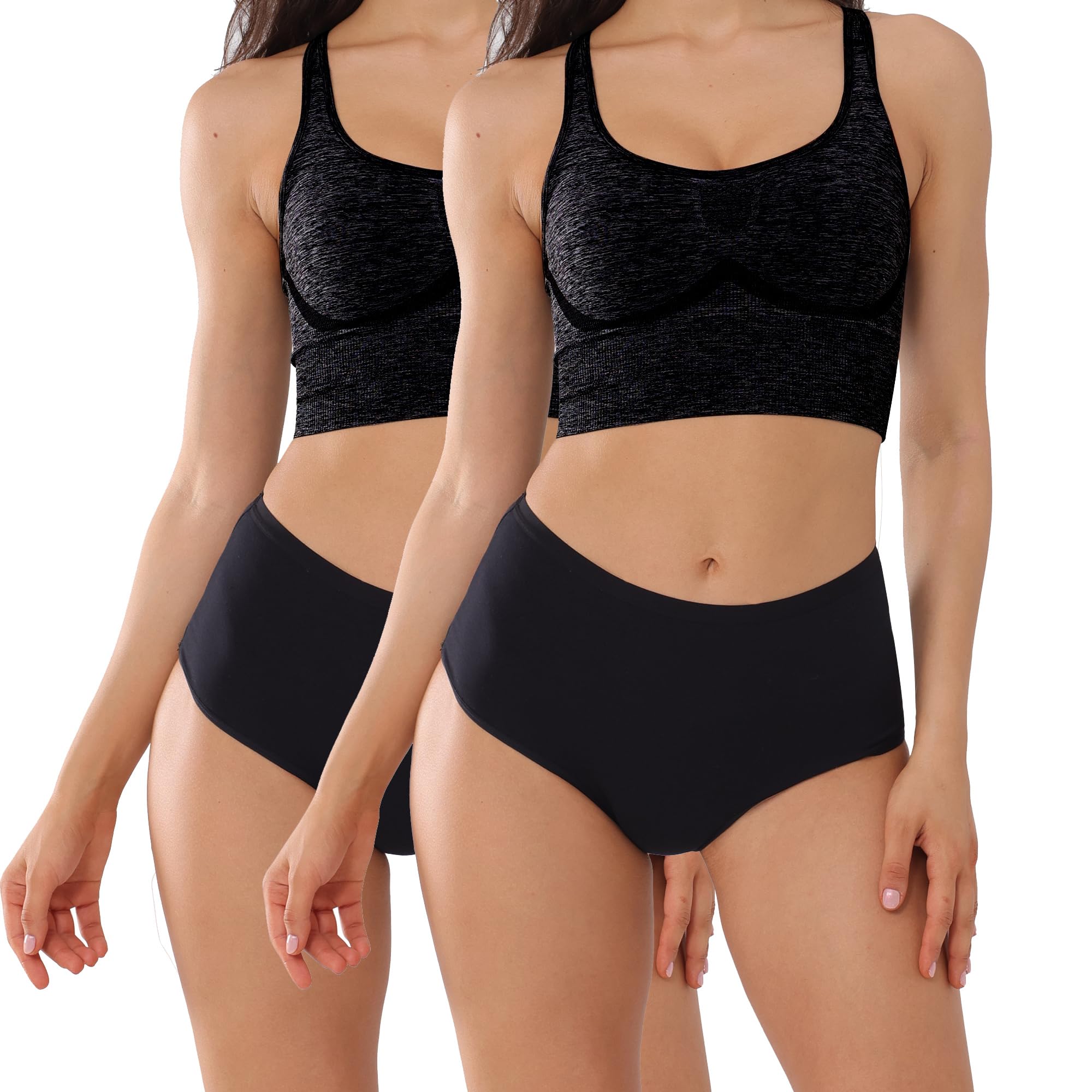 Photo 1 of KARSWATT Washable High Rise Urinary Incontinence Underwear for Women Leak Proof Postpartum Protection Panties 2 Pack (4X-Large, Black)