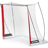 Franklin Sports FiberTech Street Hockey Goal Set | Quick Set Up + Breakdown, Steel Base + Flex Posts, Pole Pocket Storage, Driveway Practice