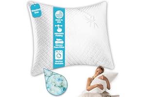 Xtreme Comforts Pillows for Sleeping - GreenGuard Gold Certified Adjustable Standard Memory Foam Pillow for Side, Back & Stomach Sleepers w/Removable Cooling Zipper Cover - Made in The USA